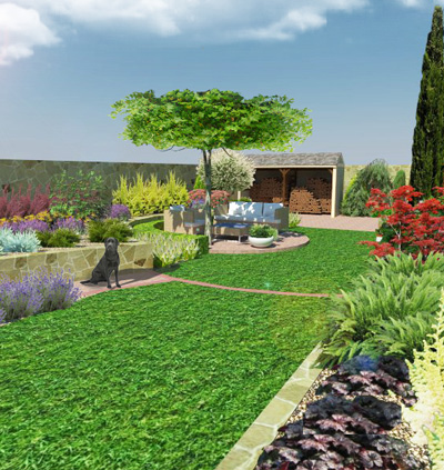 Vizualizácia záhrady - Stredomorská záhrada